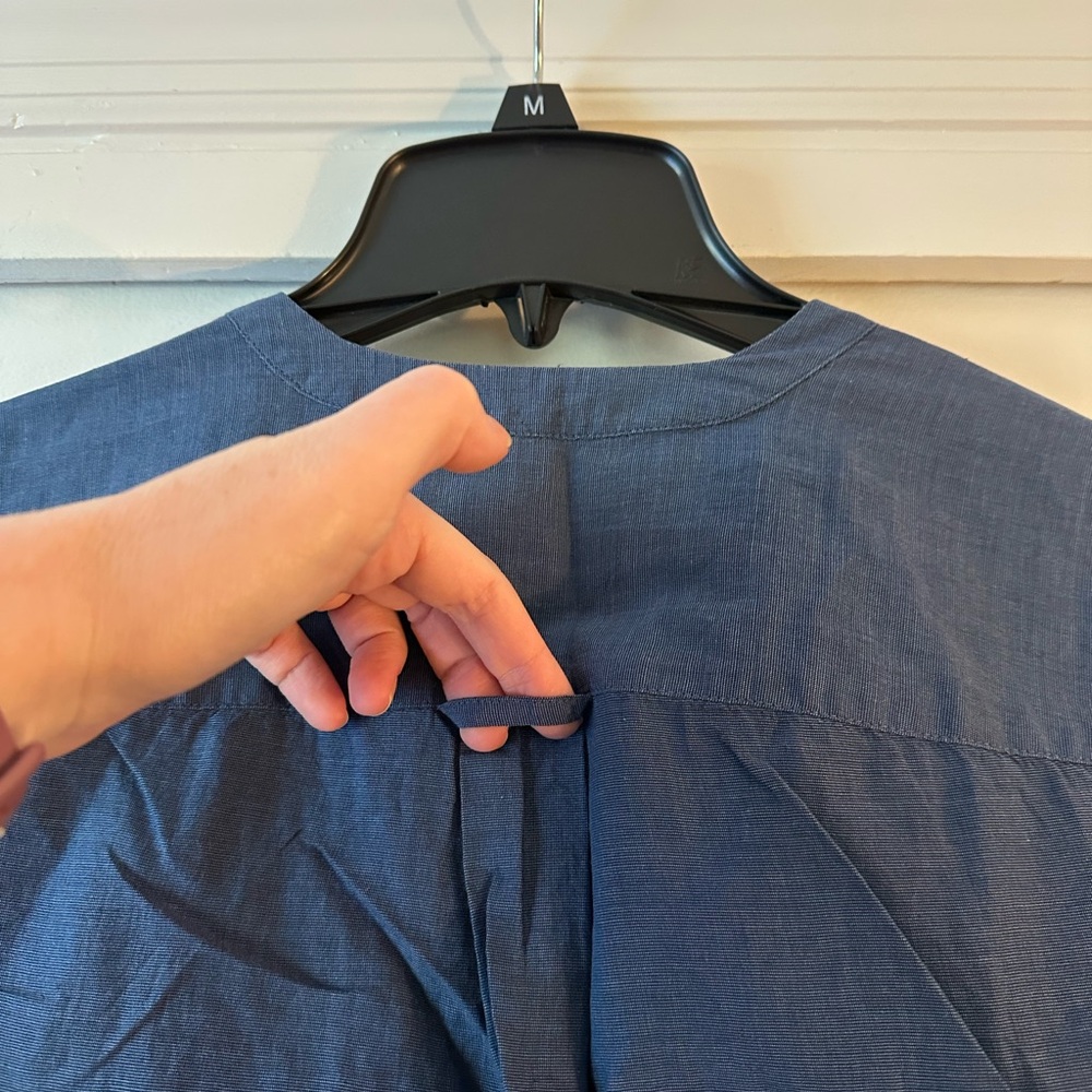 LOFT Ruffled Chambray Top - Picture 7 of 8